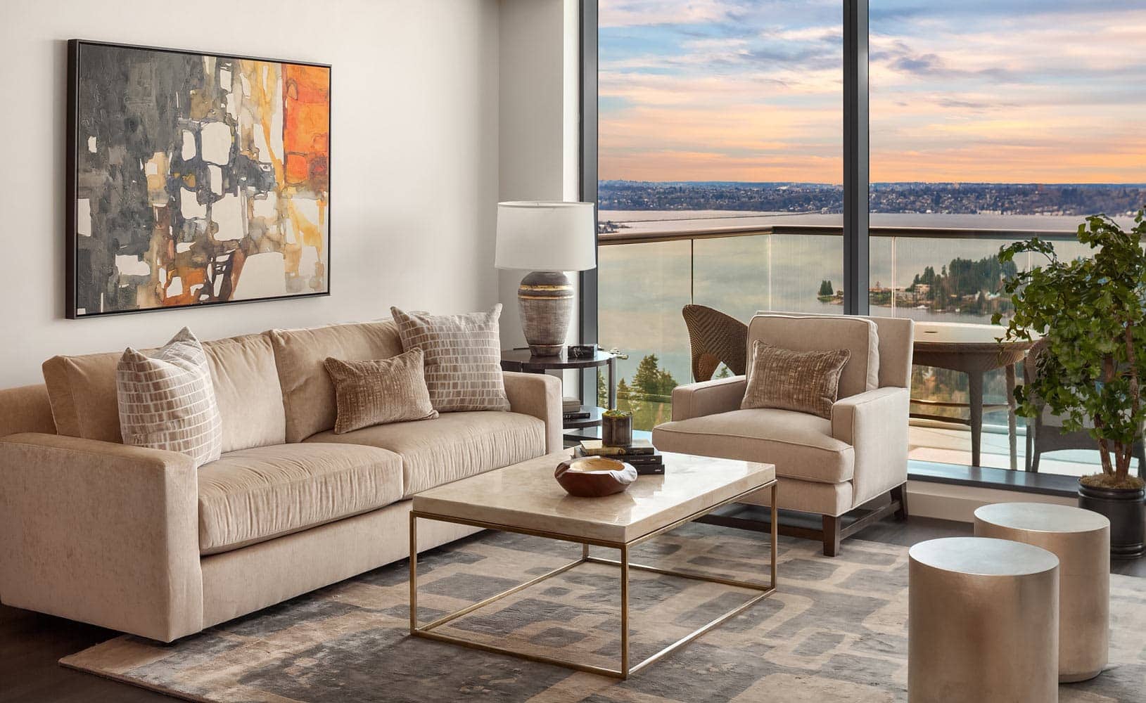 Lincoln Tower Bellevue Living Room Interior Design