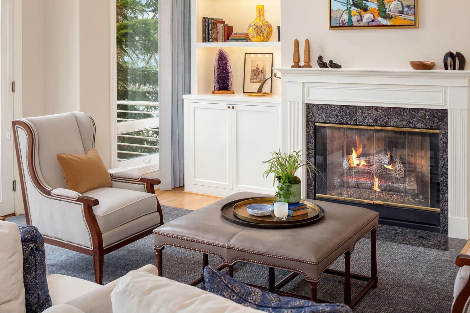 Lake Sammamish Waterfront Fireplace Design