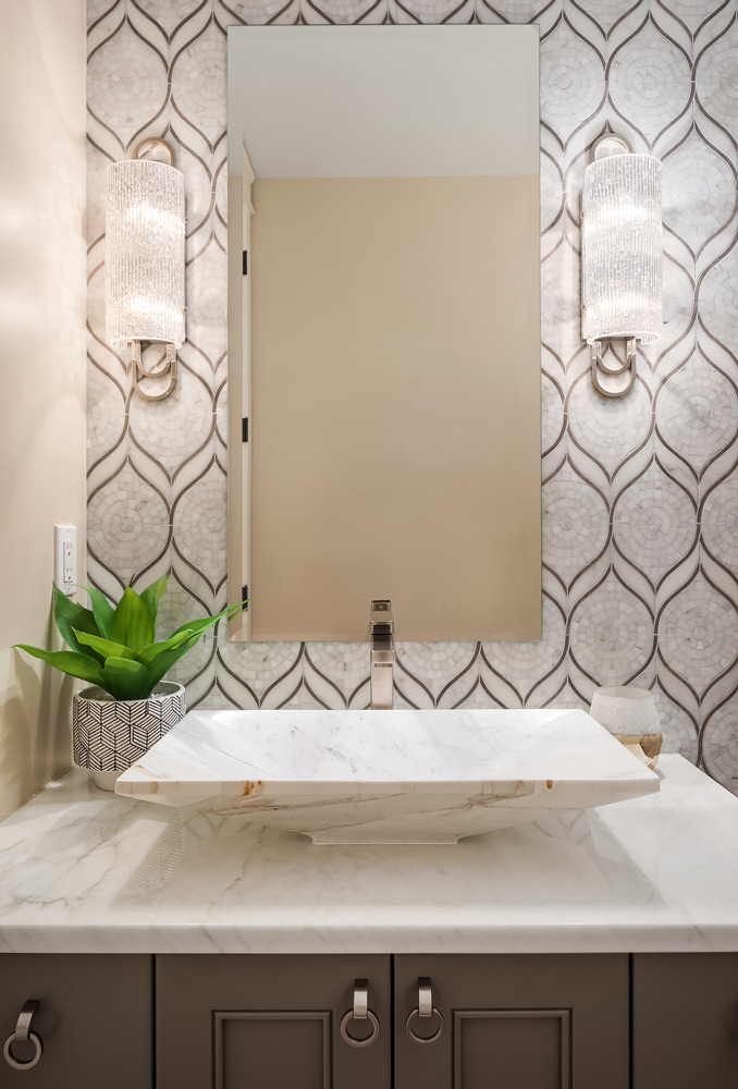 How to Series-Using Mirror, Marble and Glass in a Backsplash