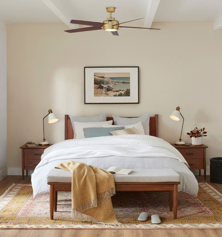 Bedroom with ceiling fans