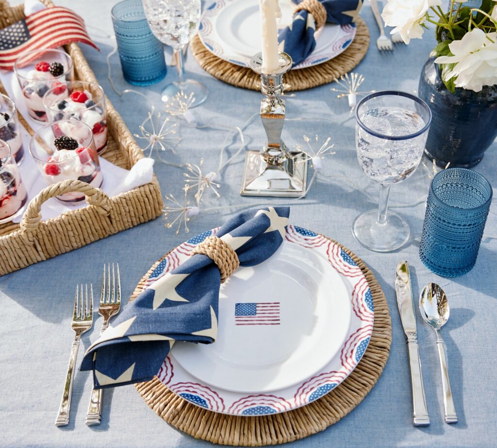 Cabana American Flag Icon Melamine Salad Plates Set Of 4 1 Xl