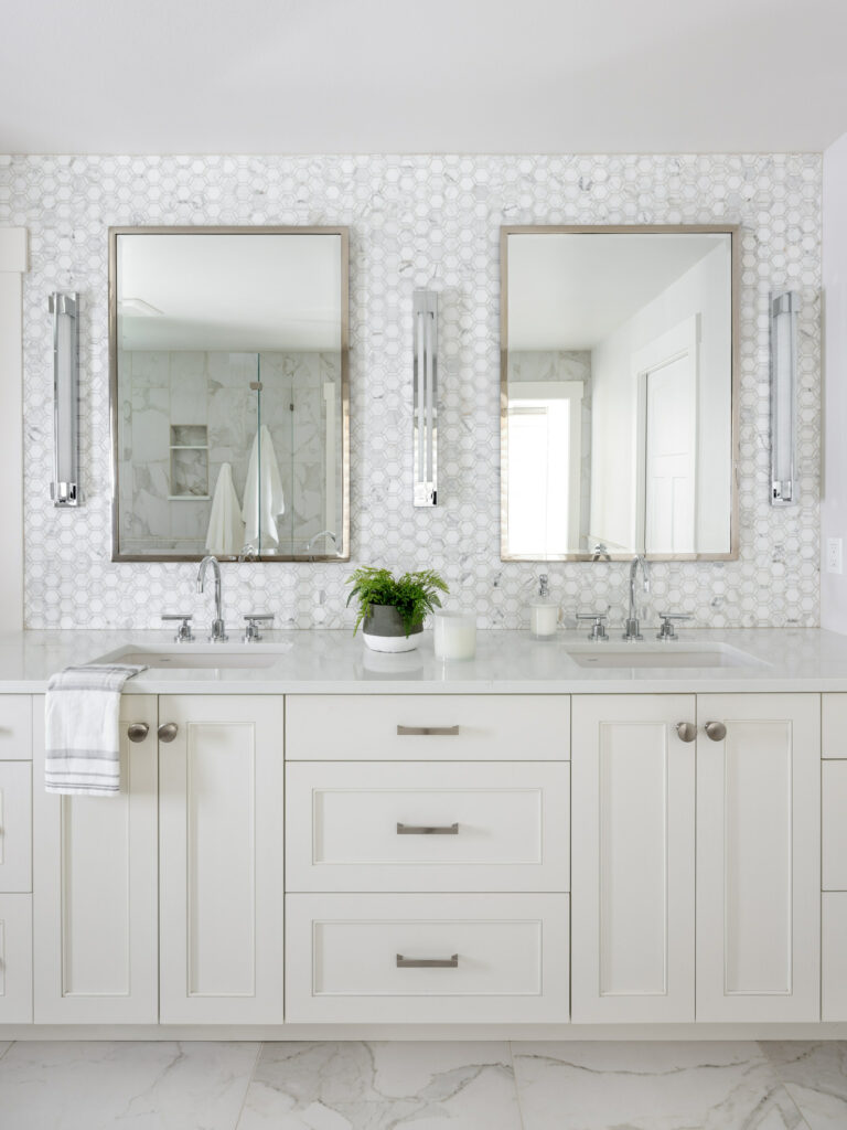 White Furniture Mirrors Bathroom Interior Design