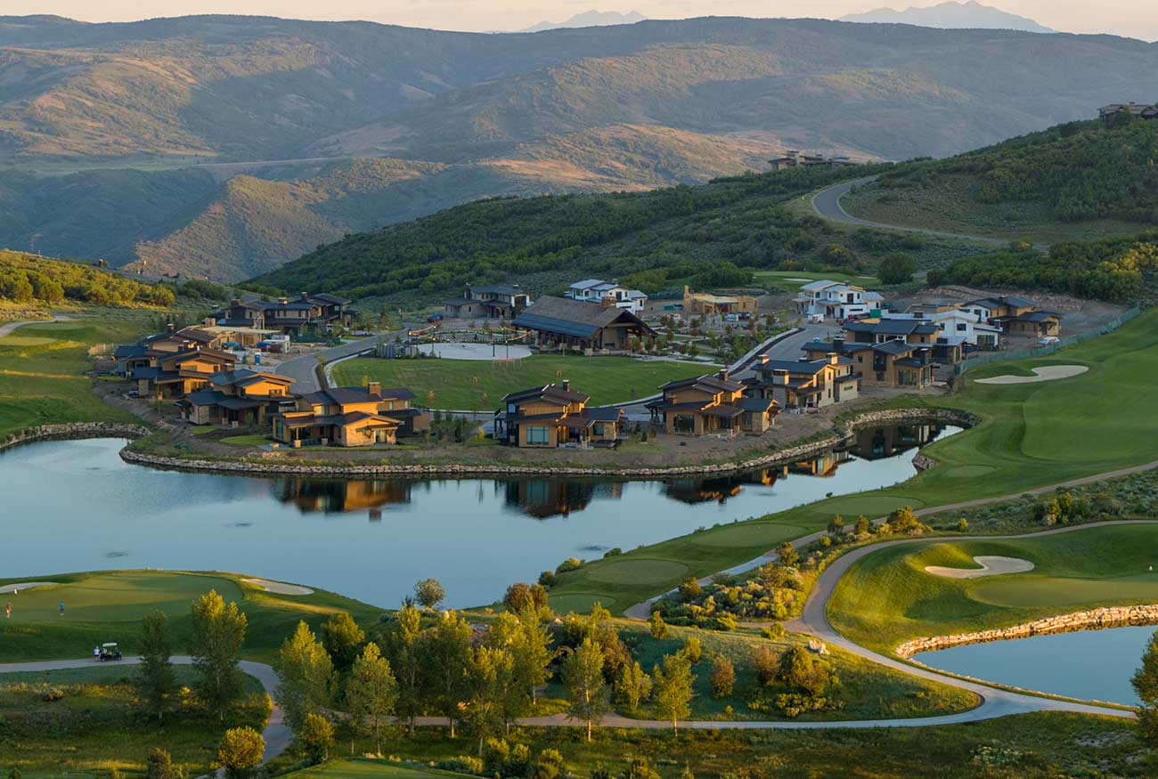 Talisker Club in Park City, Utah. Golf course and view of mountains.