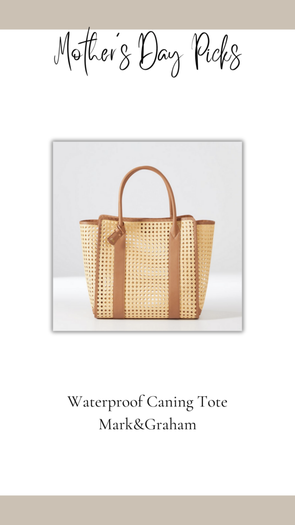 Michelle Yorke Mothers Day Guide - faux cane and leather beach tote