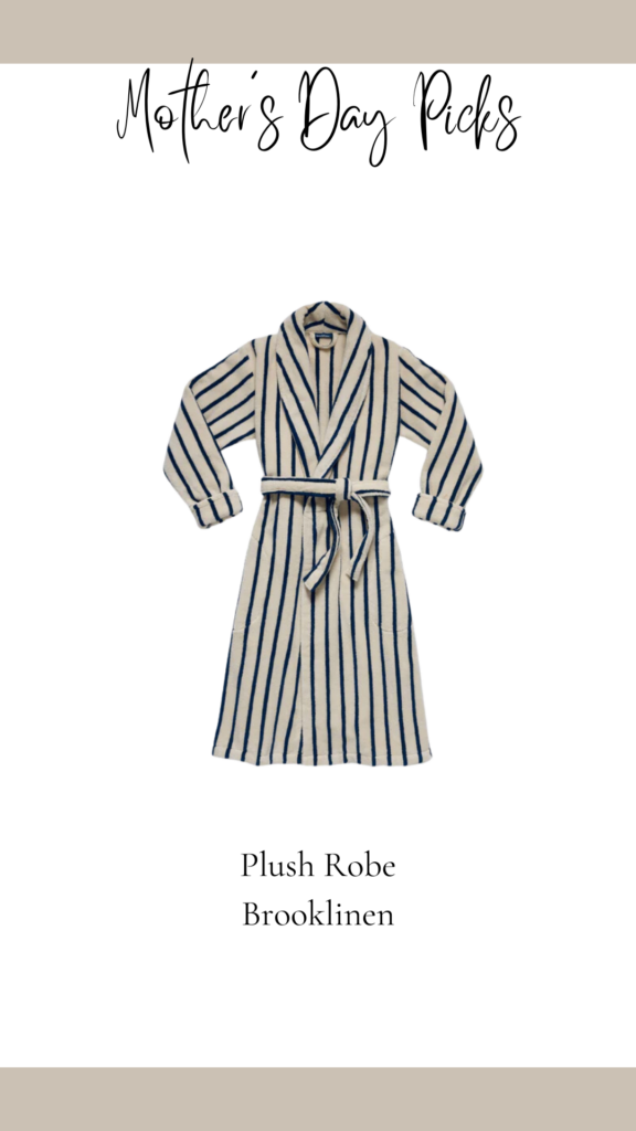 Michelle Yorke Mothers Day Gift Guide - plush stripe robe from brooklinen