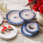 Cabana Americana Bunting Melamine Dinner Plates Set Of 4 Xl