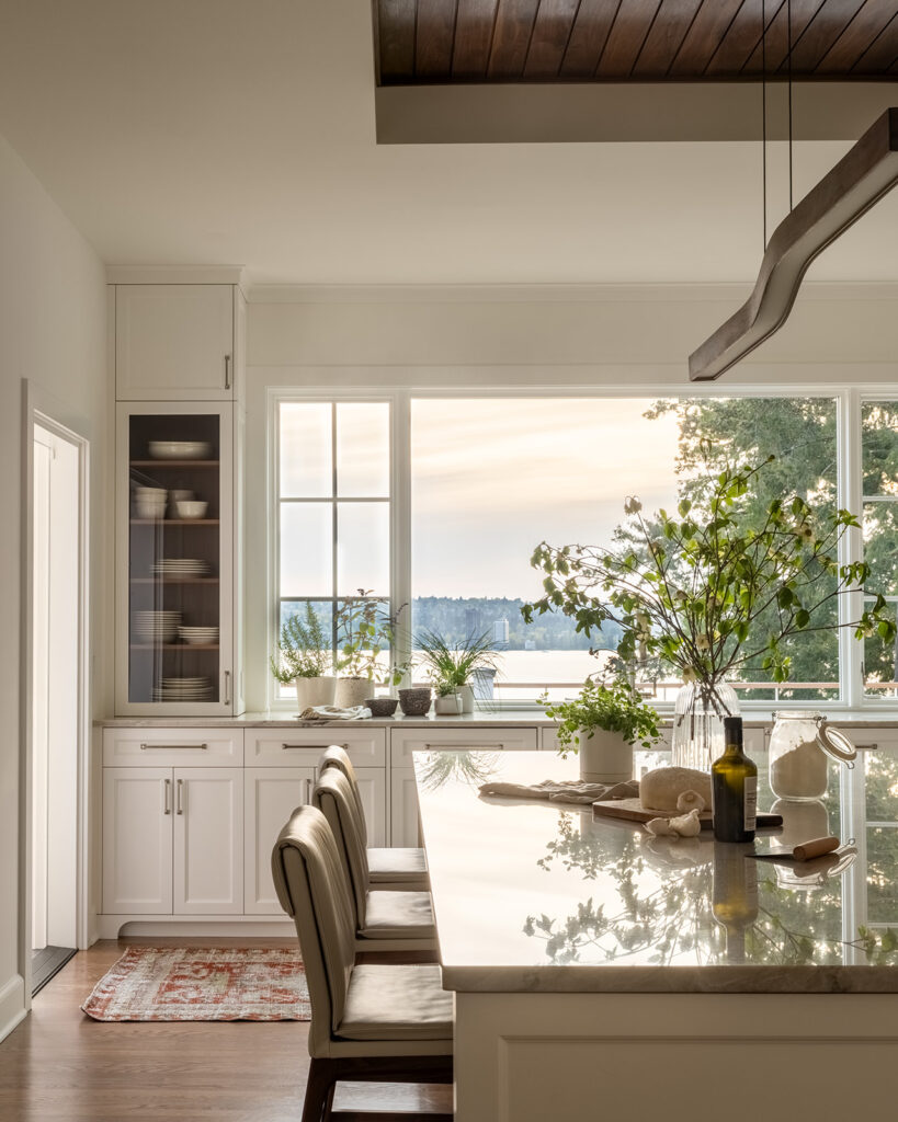 kitchen with lake view medina wa