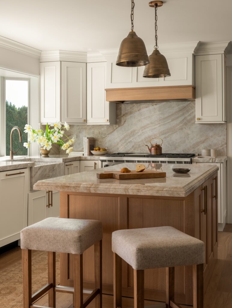 kitchen island overhang with two stools