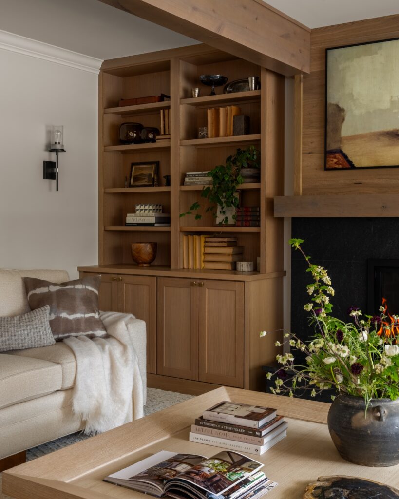 open coffee table book in living room